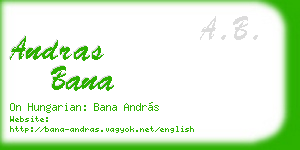 andras bana business card